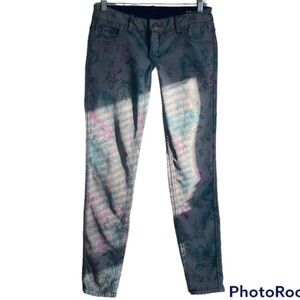 FLIPSIDE  women’s reversible denim jeans | Green & Purple Floral & Blue | Size 1